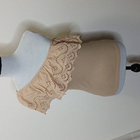 Old Navy Tops - Old Navy beige floral off shoulder tank top size small